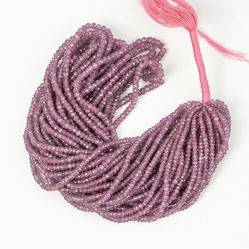  Граненые бусины с рубинами круглой формы для изготовления ювелирных изделий граненые из Рубинового Камня