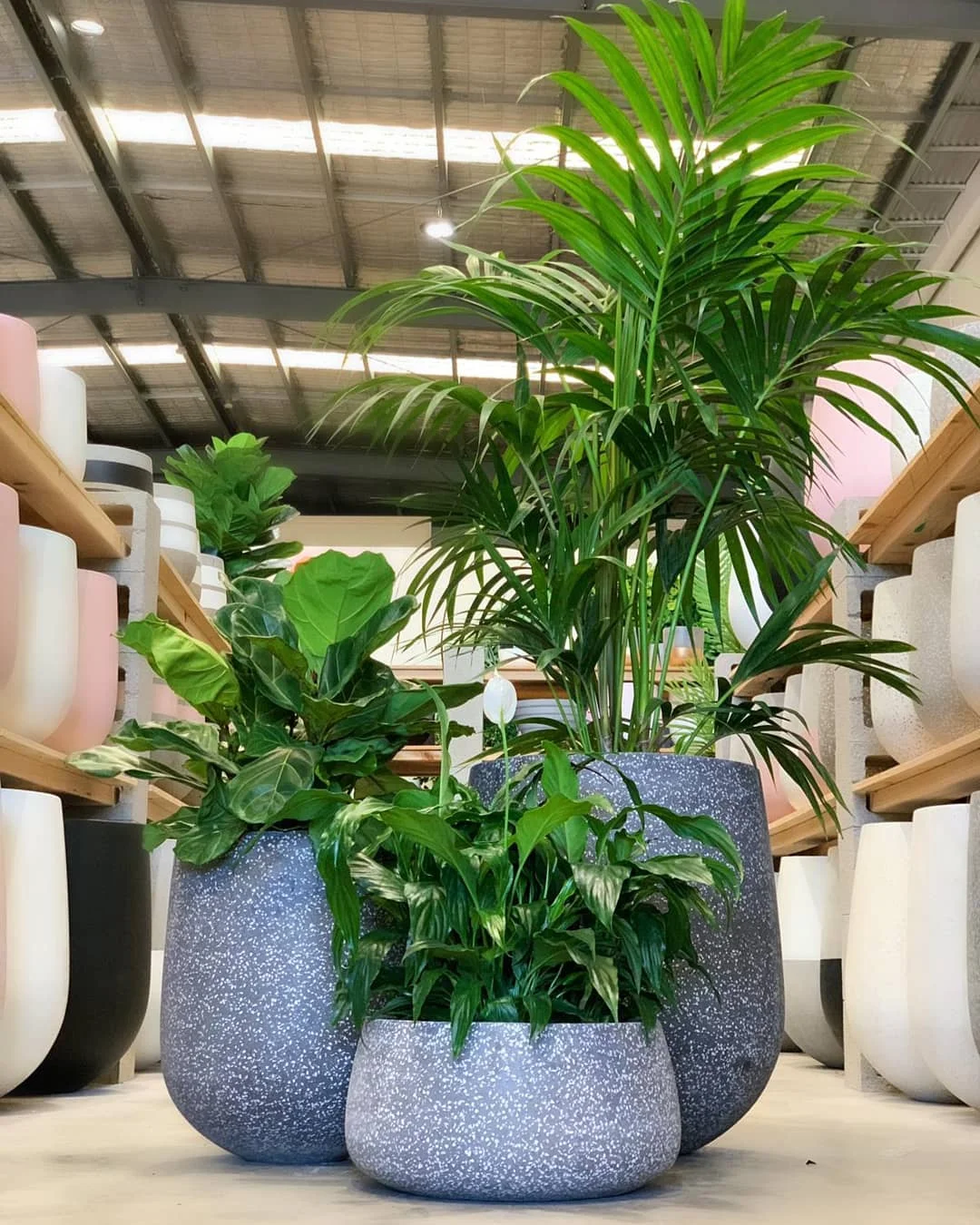 Mediterranean designs style tall shape plastic large size home garden pot planter vases made in Vietnam