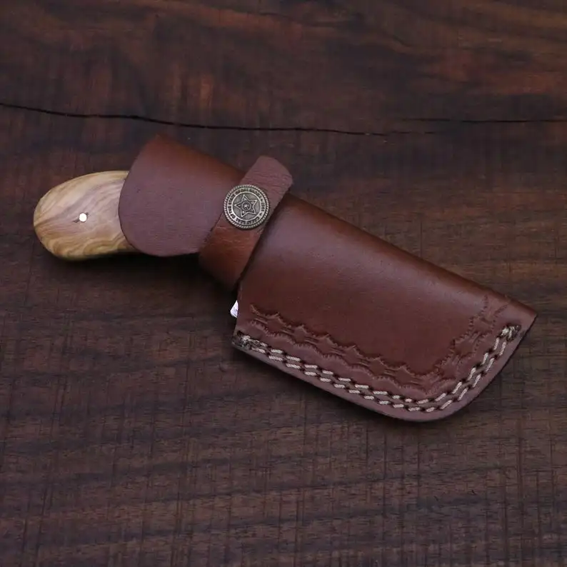 Дамасский нож с ручкой из оливкового дерева походный охотничий для выживания на коже рождественский подарок мужчин