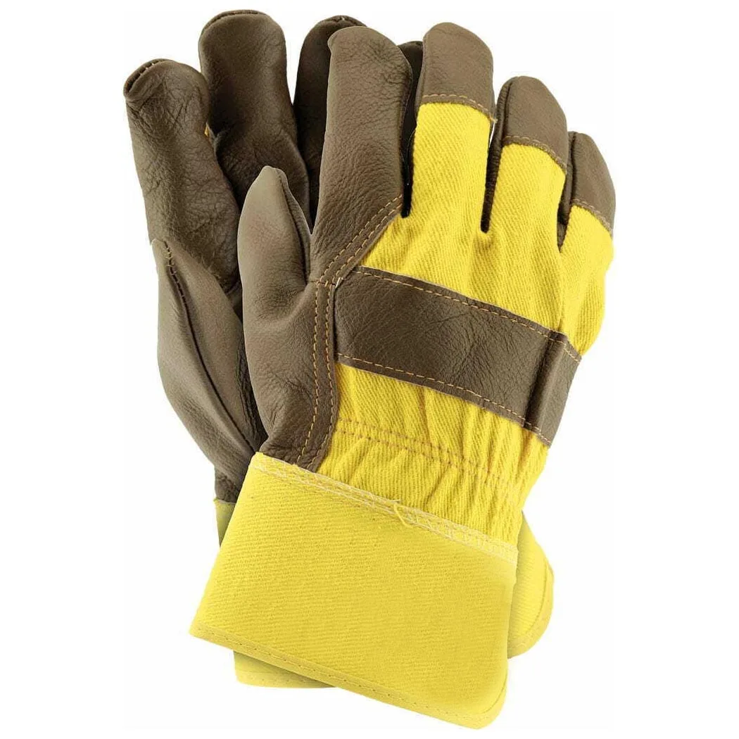 1 пара защитные кожаные рабочие перчатки для мужчин риггеров в саду (размер L клетку)