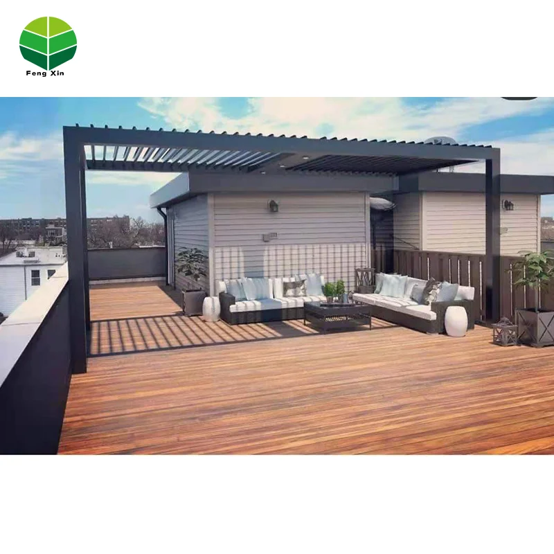 Automatic rotating shutters garden motorized metal aluminum louver pergola outdoor