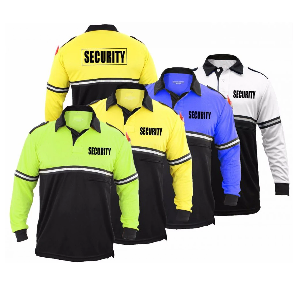 
First Class Two Tone Long Sleeve Security Shirt Custom Bike Patrol Shirt with Reflective Strip And Zipper Pocket 