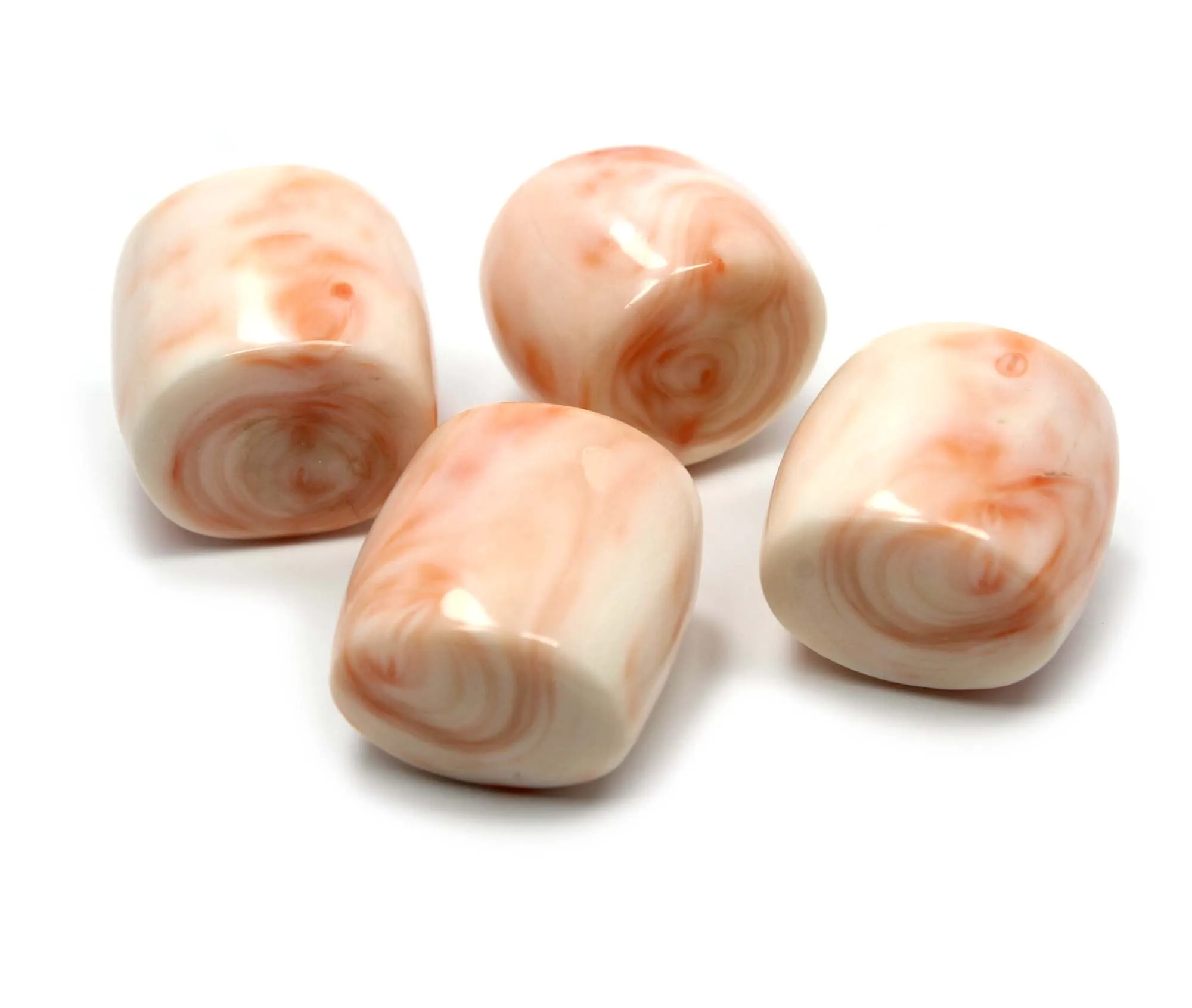 4 Piece Natural Japanese White & Pink Coral High Quality Stone Gemstones for Jewelry Making Loose Mineral Gemstones Tube Shape