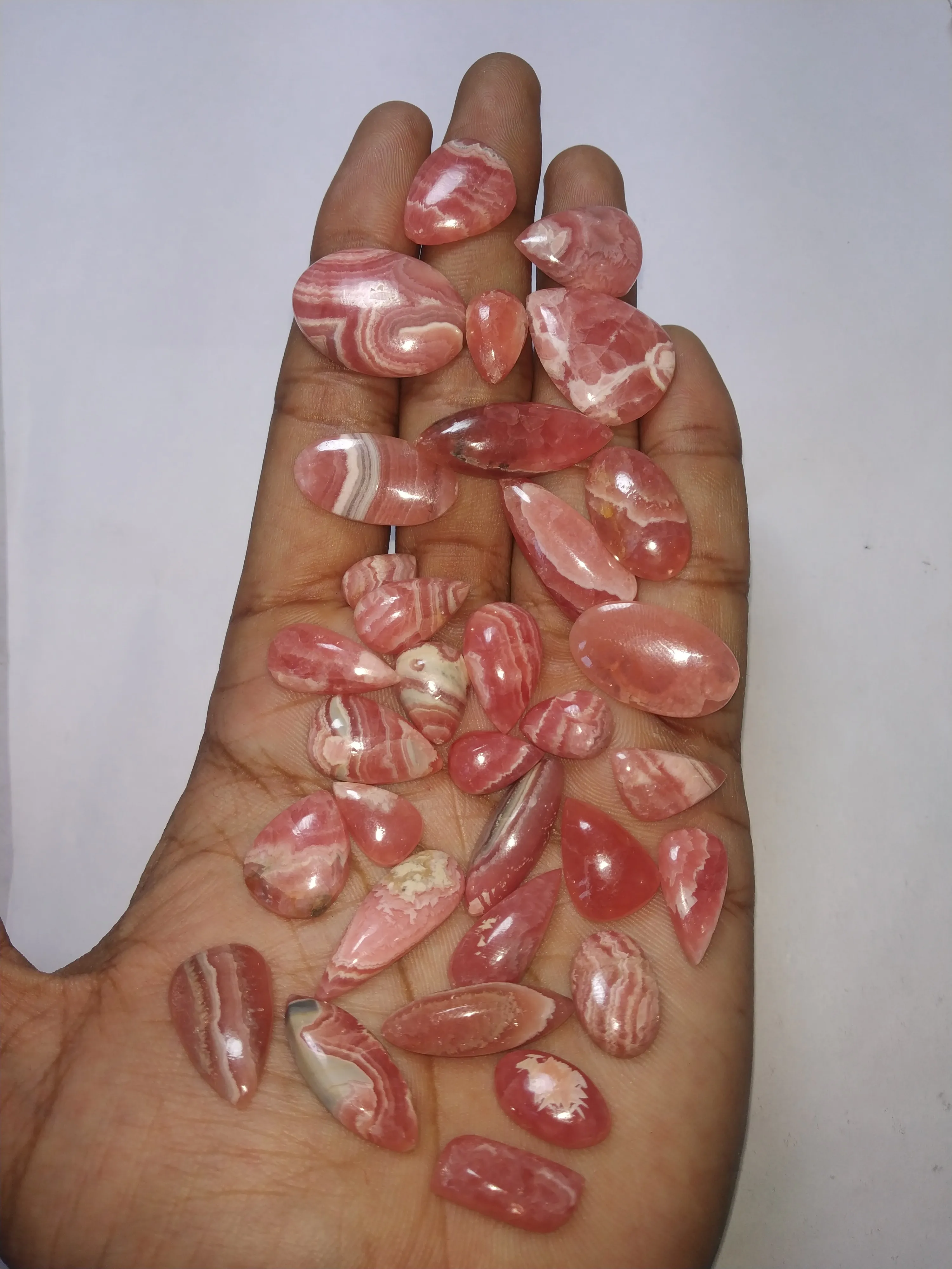 Natural Rhodochrosite Loose Gemstone Cabochon Mix Shape and Size Rhodochrosite Gemstones Lot For Jewelry Making Use at Bulk Rate
