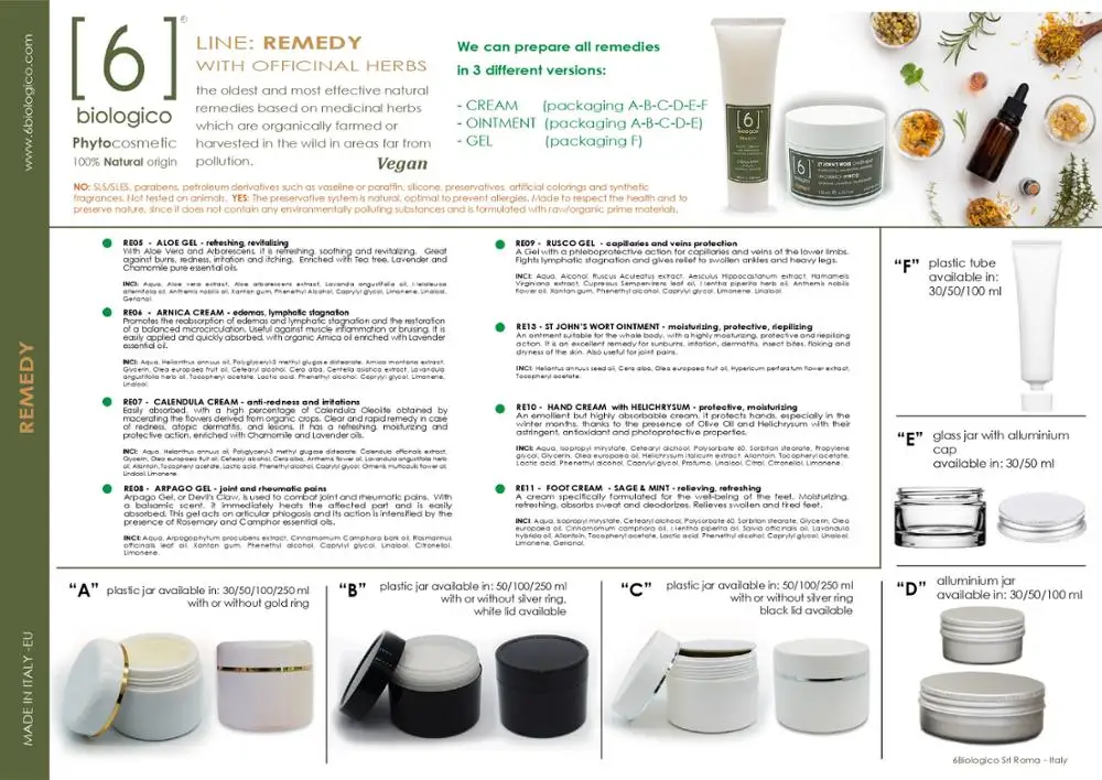 Organic Foot Cream with Sage and Mint - Relieving and Refreshing- Made in Italy