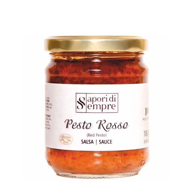 Best Quality | Red pesto - Pasta Sauce |Made in Italy | Gluten Free | 180g Condiments for Different Use