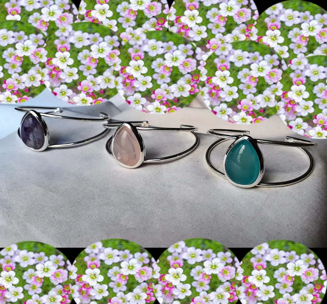 925 Серебряное кольцо из натурального кварца