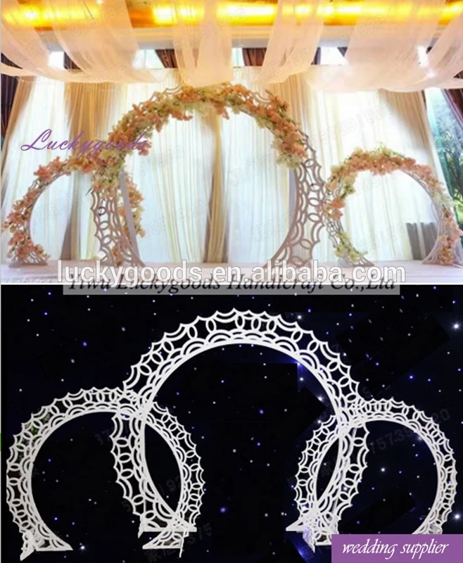 LG20180417-2 white wedding aisle flower stand new arrival round metal stand