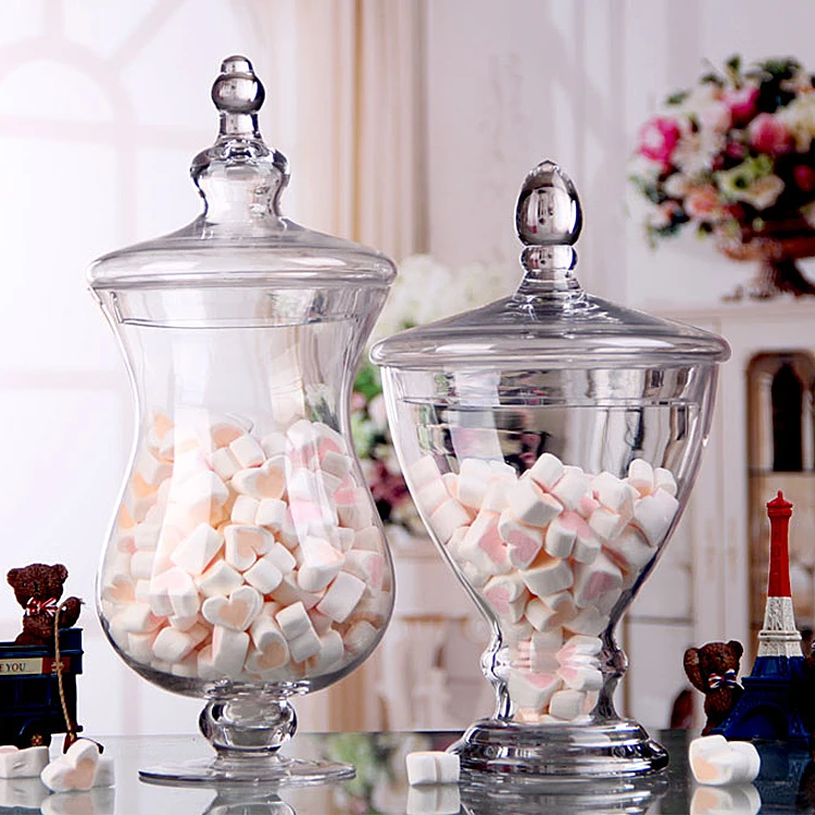 Factory Price Printing Logo 600ml Decorative Airtight Glass Gift Candle Apothecary Jar With Lid Big