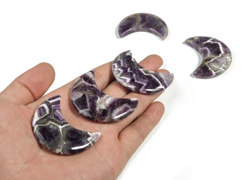Amethyst Druzy Moon Healing Crystal Natural Quartz Craft Carved Rose and Selenite Chakra Style Versatile Gemstone