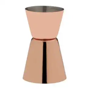 Luxury Selling Premium Hammered Pure Solid Copper Double Side Jigger Cups Bar Tool With 5 Marks For Measurement  Bar Accessories