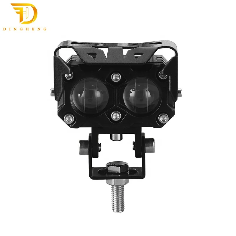 2021 New LED Motorcycle Dual Color Driving Light 40W LED Headlight Driving Moto Spotlight Auxiliary Light