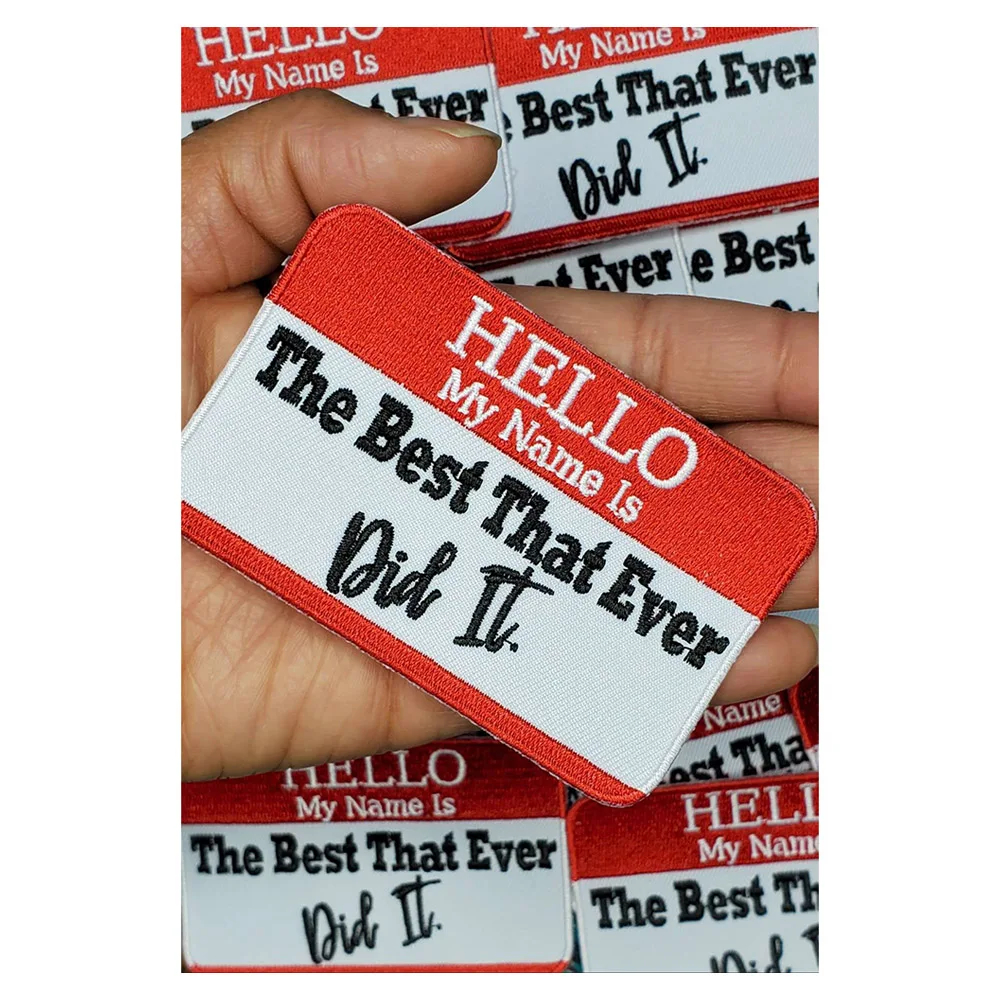 
 Новое поступление, «Здравствуйте, мое имя лучшее, что когда-либо было сделано, нашивка «4x3», крутая аппликация для одежды с вышивкой утюгом  