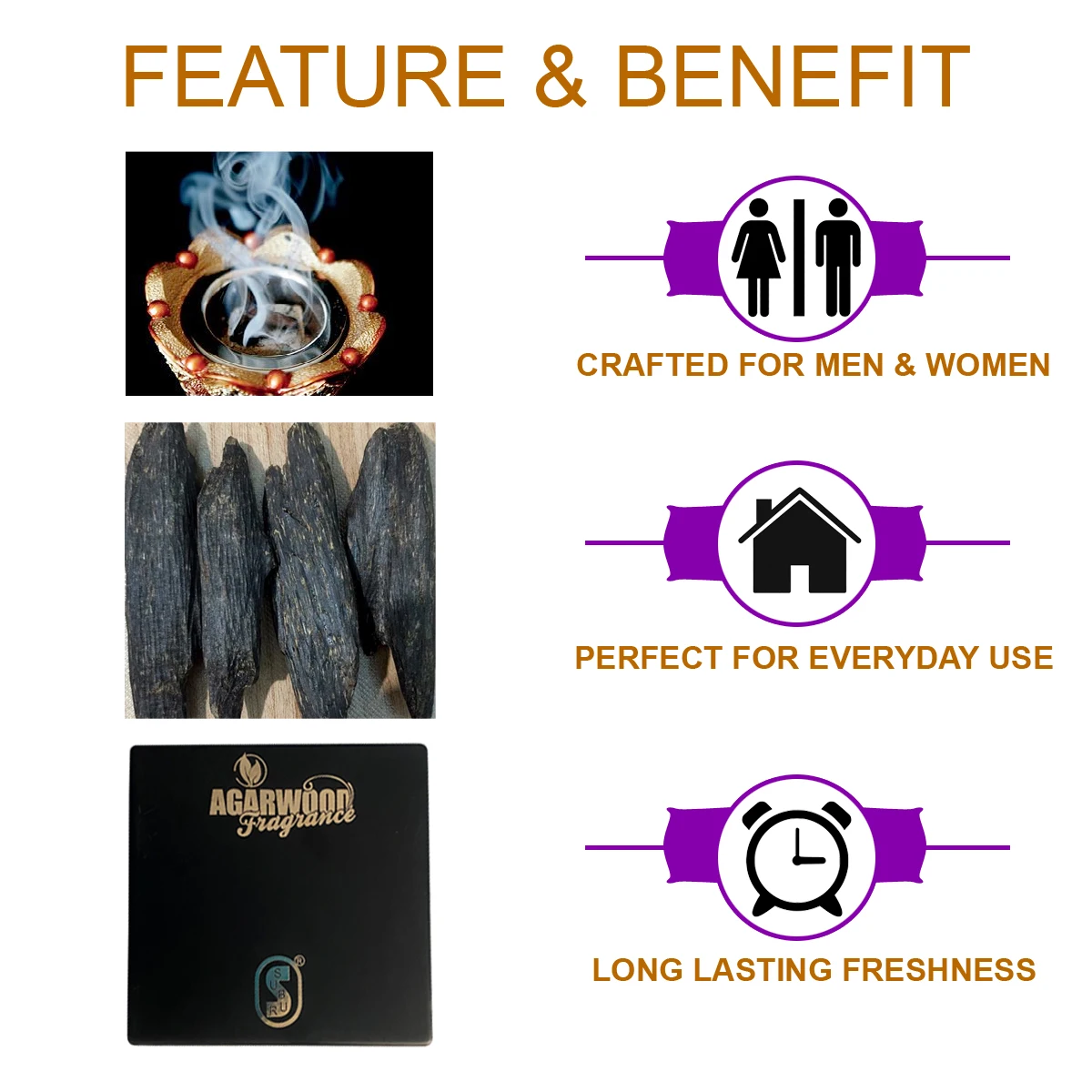 Religious Agarwood Burning Pure Fragrance Oud Incense Musk Wood Muslims Incense Aromatic Incense Burner