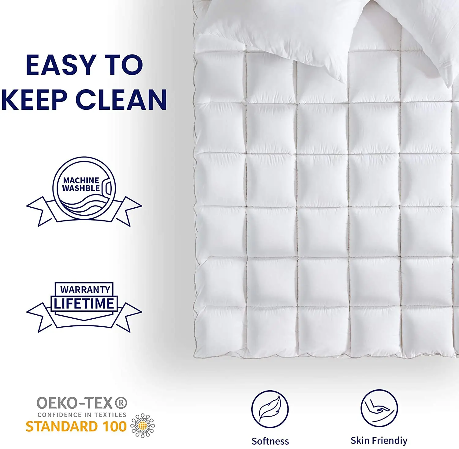 Mattress Pad Cover Cooling Cotton Top Overfilled Extra Thick Soft Down Alternative Topper Quilted Pillow Top Upto 21 inch Deep