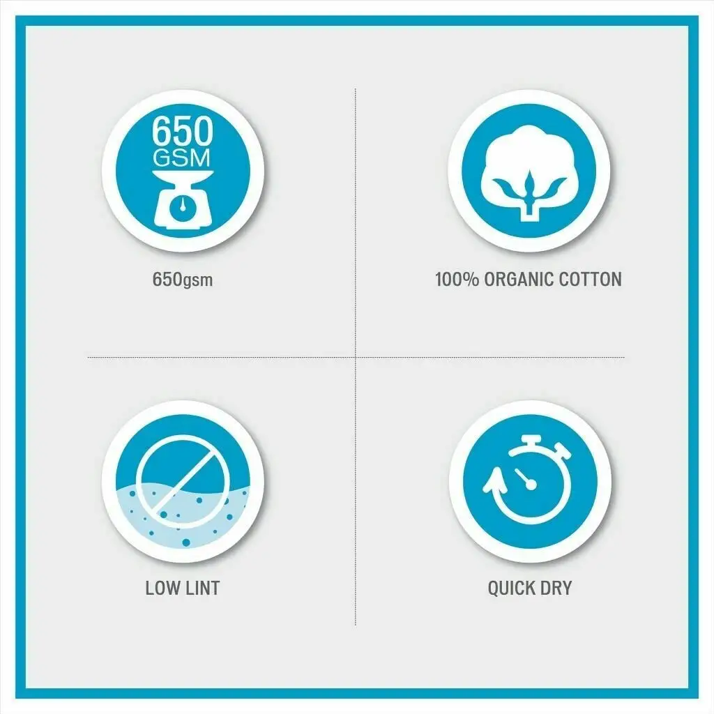 Custom Blue Soft & Absorbent Organic Bath Cotton Towel Washroom Spa Towels