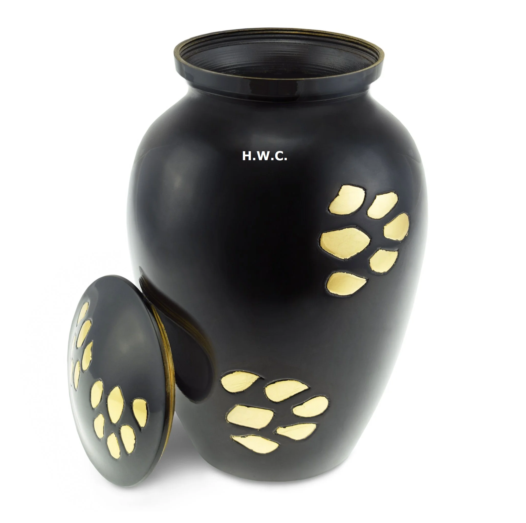 Pet Animal Ashes Brass Pet Urn Paw Engraved For Dog Cat Lion Tiger Ashes Storage High Quality Casket Solid Metal Urn Supplier.