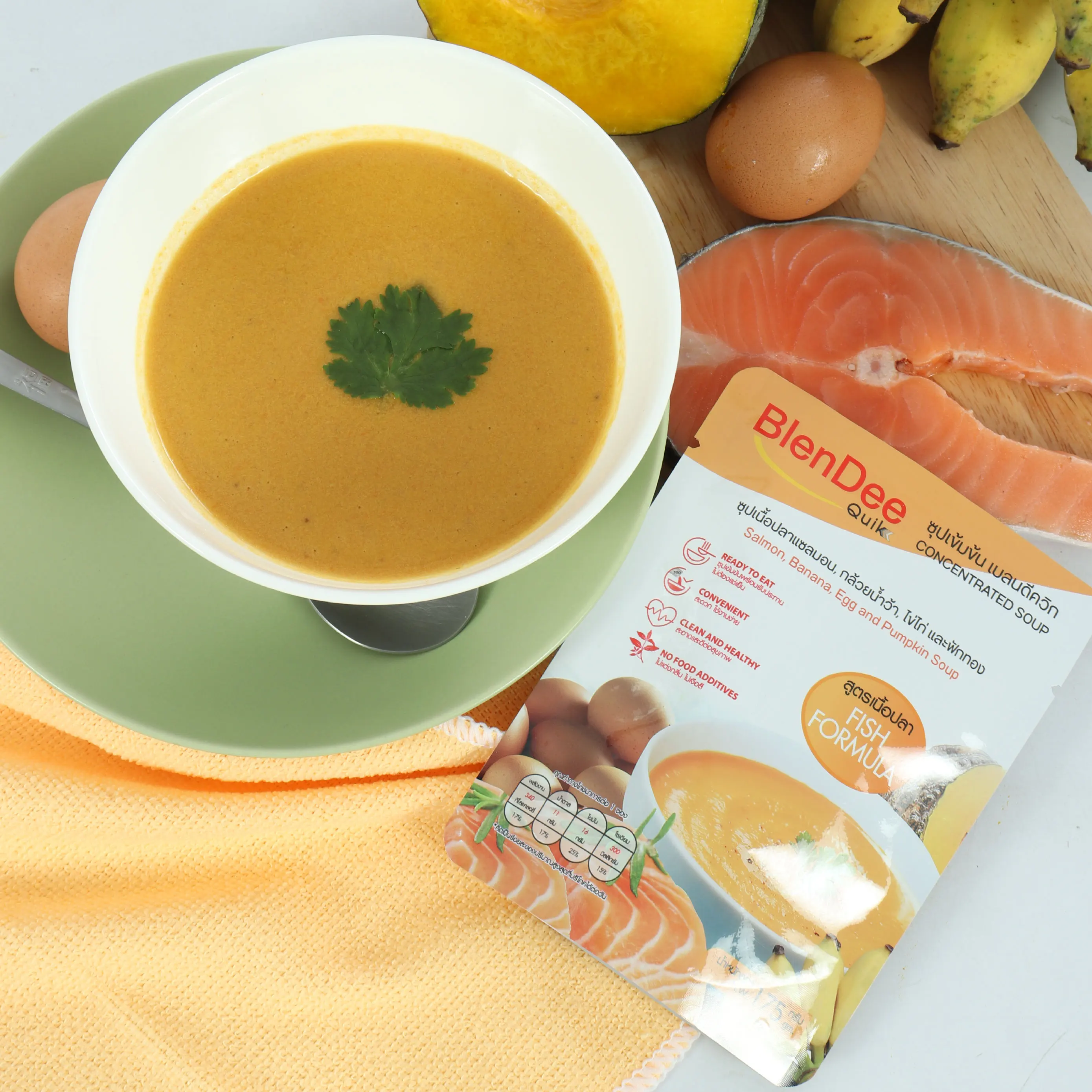 Best Selling Banana Egg and Pumpkin Concentrated Soup With Salmon Fish Formula From Thailand