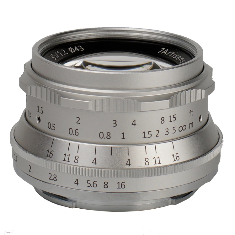 
7Artisans 35mm F1.2 Prime Lens APS-C Silver FX Mount For Fujifilm 
