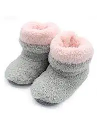 Indian manufacturer cotton custom color baby booties  infant slippers unique fashion cotton baby booties for sale