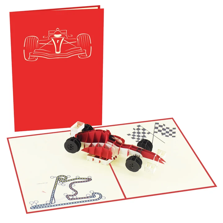 
Формула гоночного автомобиля F1 Спорт 3D выдвижная поздравительная открытка индивидуальный дизайн оптовая продажа ручной работы подарок Вьетнам 