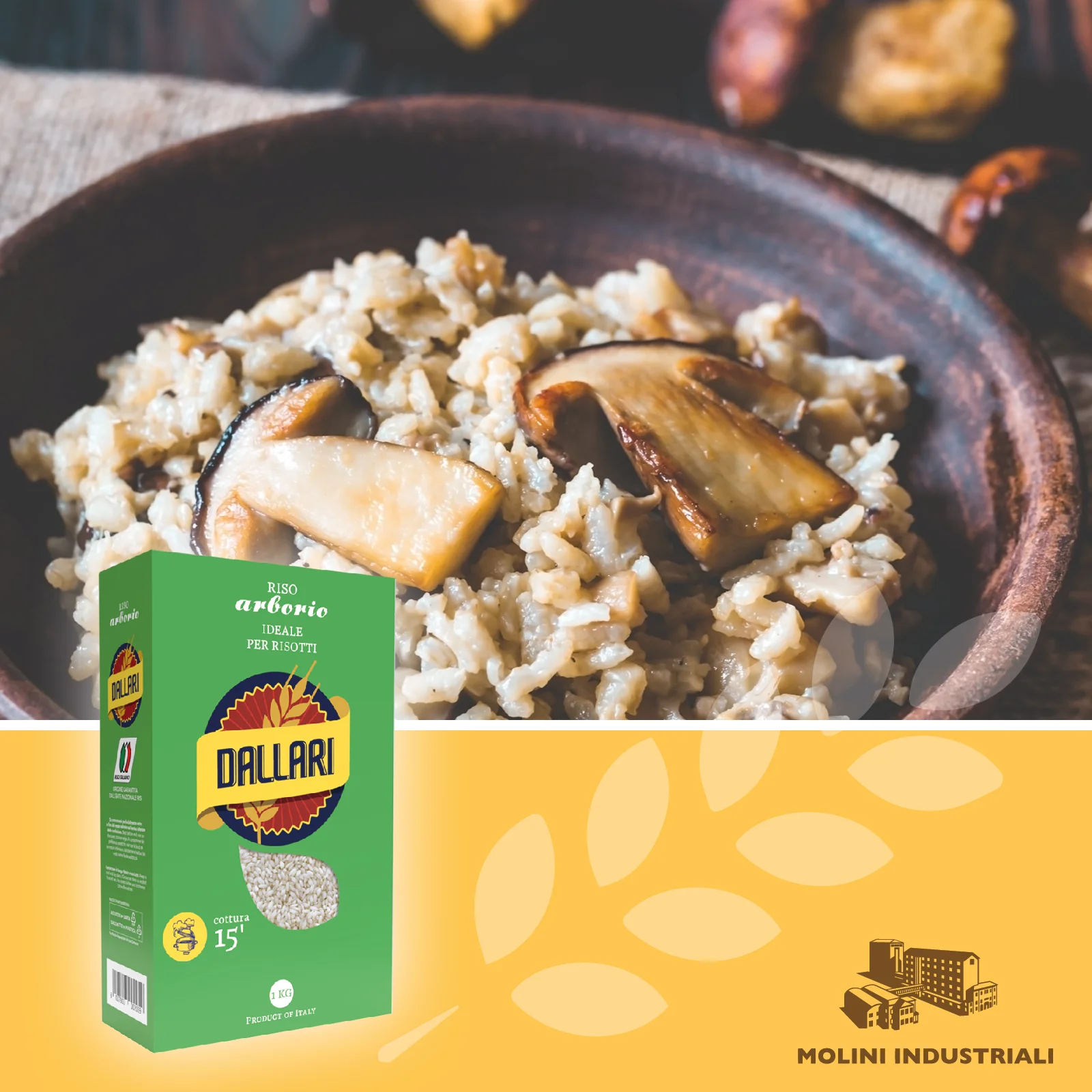 DALLARI ARBORIO RICE HIGH QUALITY 100% MADE IN ITALY LARGER GRAIN SUITABLE FOR RISOTTO - VACUUM PACKED 1KG