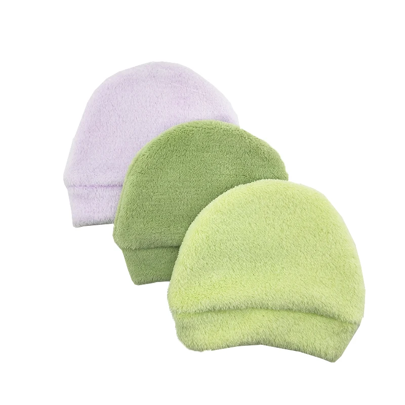 Шапка для новорожденных мальчиков и девочек, зимние теплые шапки, однотонная флисовая шапка для новорожденных