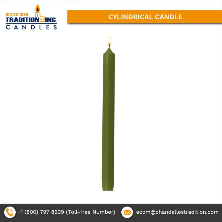  Доступно контрактное производство горячая Распродажа цилиндрической формы зеленый цвет Свеча для декора