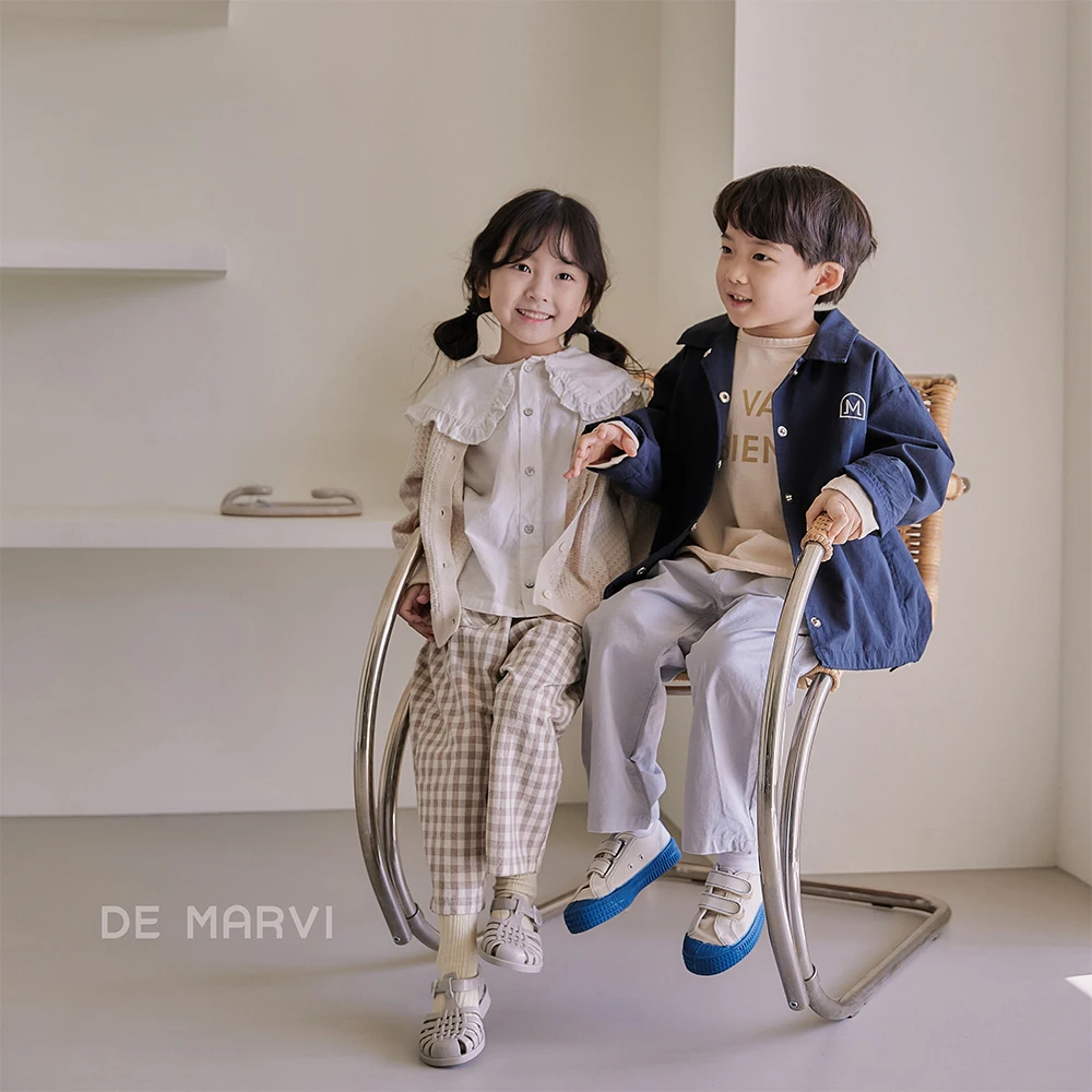 DE MARVI Kids Toddler Checked pocket Casual Pants Trousers Boys Girls Spring Pants Wholesale Korean Manufacturer MADE IN KO