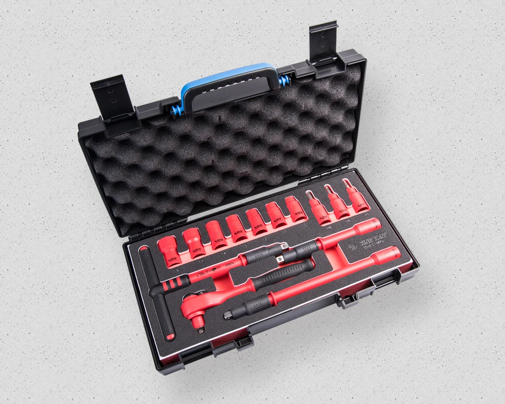 KING TONY Best 14 PCS 3/8 Inch VDE Insulated Tool Set Industrial Insulated Socket Set 35VE01MRV