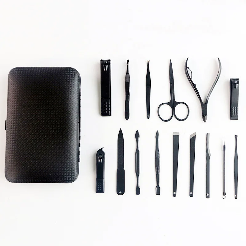 15pcs Professional Manicure Set Pedicure Nail Clipper Cuticle Dead Skin Remover Kit