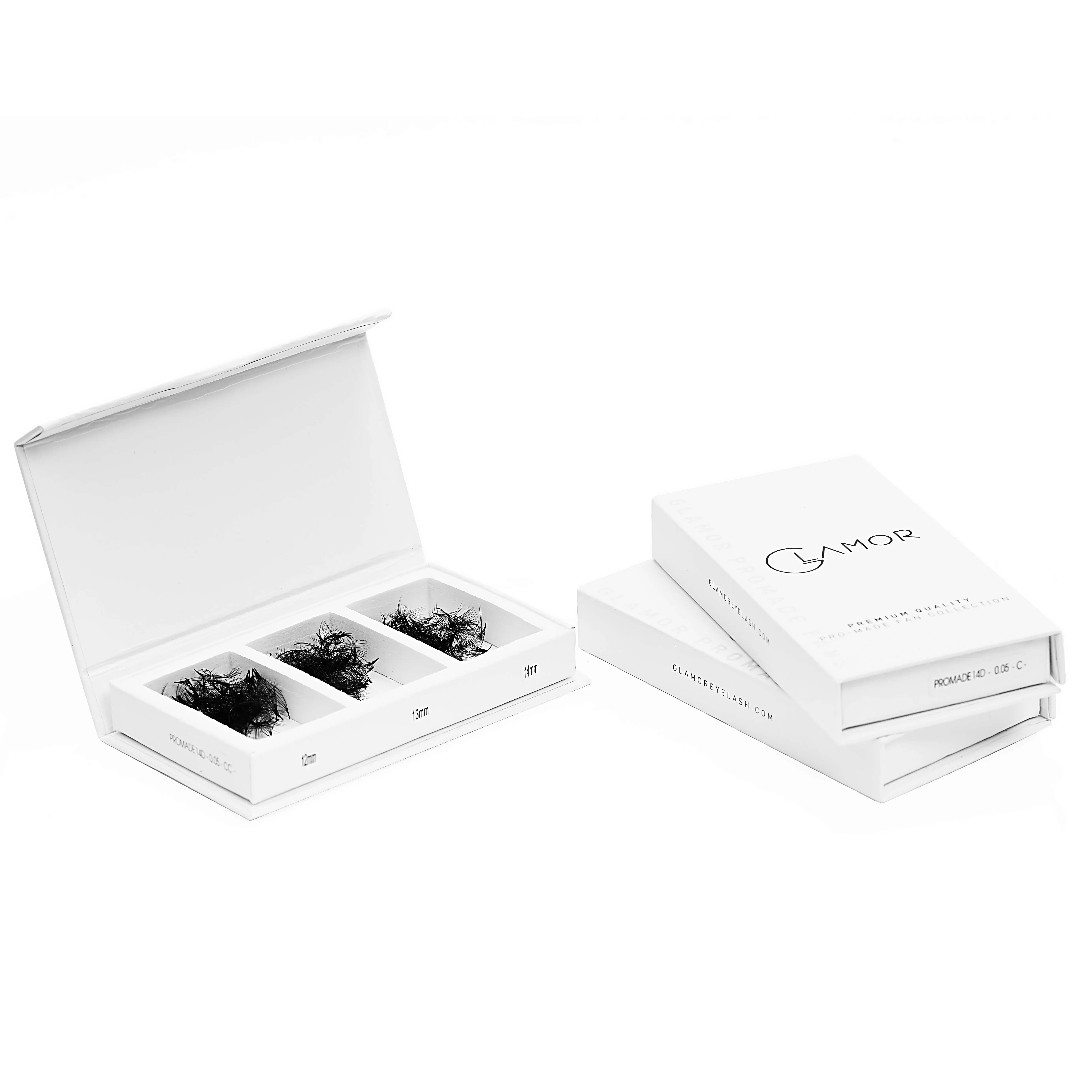 Mix 3 1500 Fans/box Lashes Vendor Wholesale Eyelash Extensions Private Label Color Eyelash Extensions 16D Premade Fans Loose