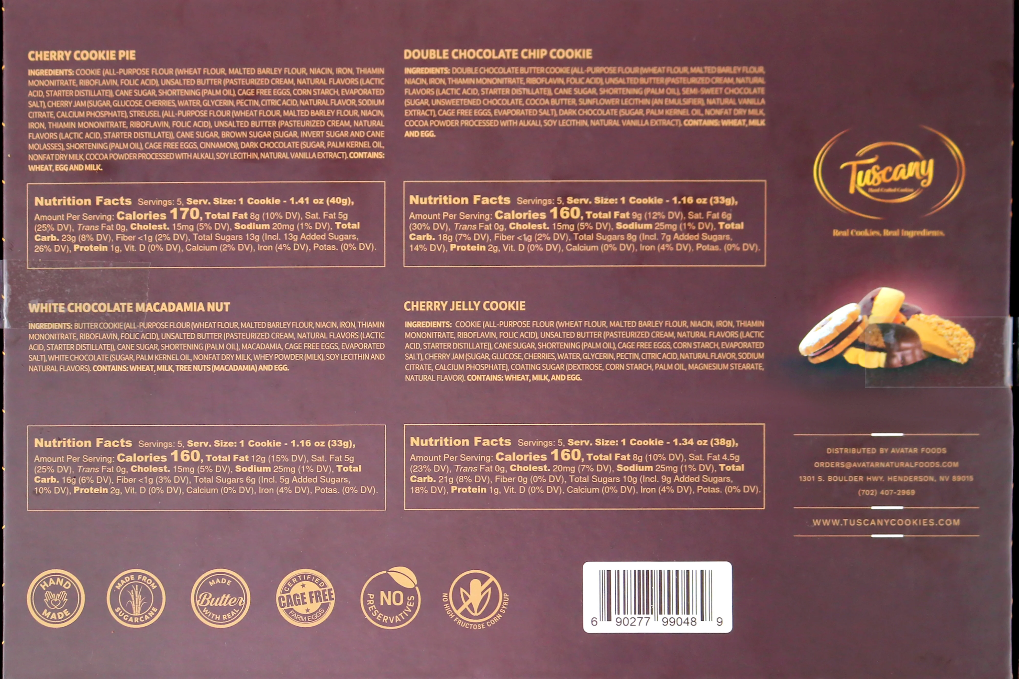 Tuscany Hand Crafted Cookies High Quality & New Design Deluxe Luxury Cute Cookies Packaging Box Made in USA