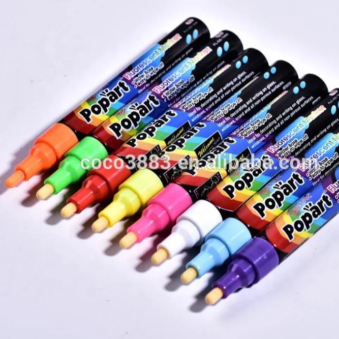 Разноцветная неоновая ручка со стираемым жидким мелом 3 5 мм