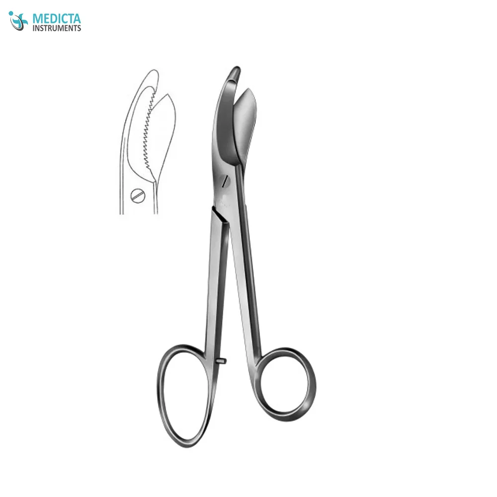  Бинт-ножницы 24 см зубчатые лезвия медицинские ножницы из нержавеющей стали