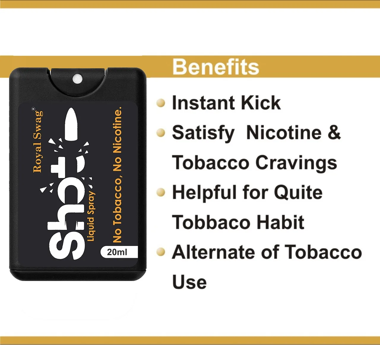 ROYAL SWAG Shots Liquid Spray World-Class Anti Addiction Shots For Quitting Liquor, Smoking etc. 100% Natural & Effective
