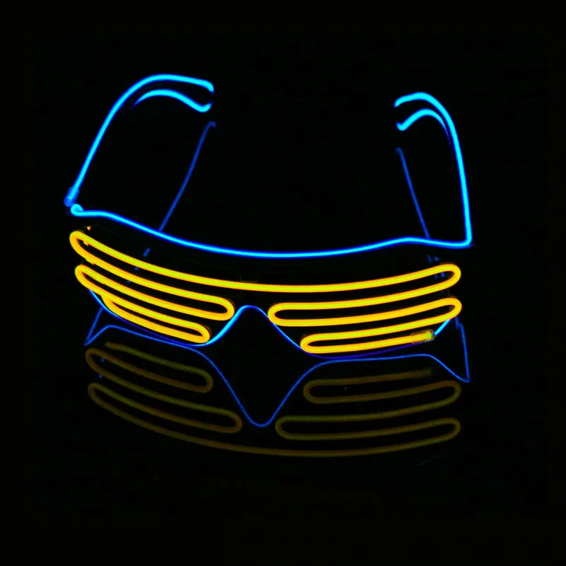 Led Flashing Glasses EL Wire Neon EL Glasses Fashionable Glasses For Party Decoration With EL Inverter