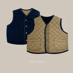 DE MARVI Kids Toddler Duo color quilted vest Reversible Vest Winter Boys Girls Winter Clothing Wholesale Korean Manufacturer MAD