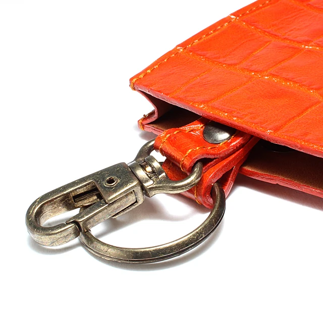 Key Ring - made in Japan with Crocodile Embossed Genuine Leather