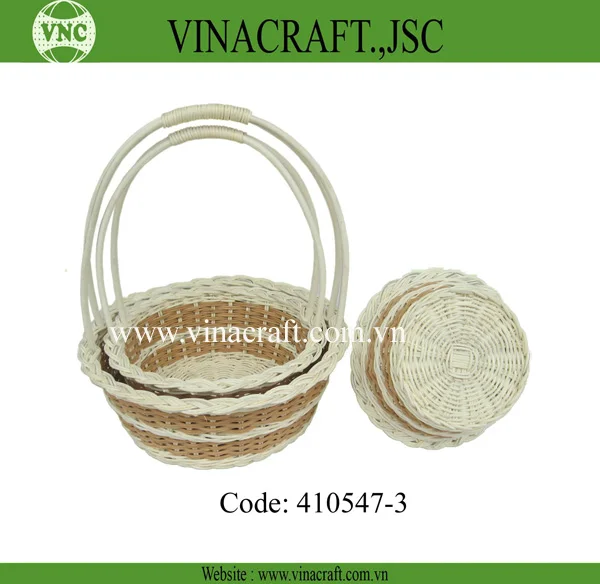 Storage Baskets with Handle Rattan Fruit Basket for Organizing and Displaying Fruits