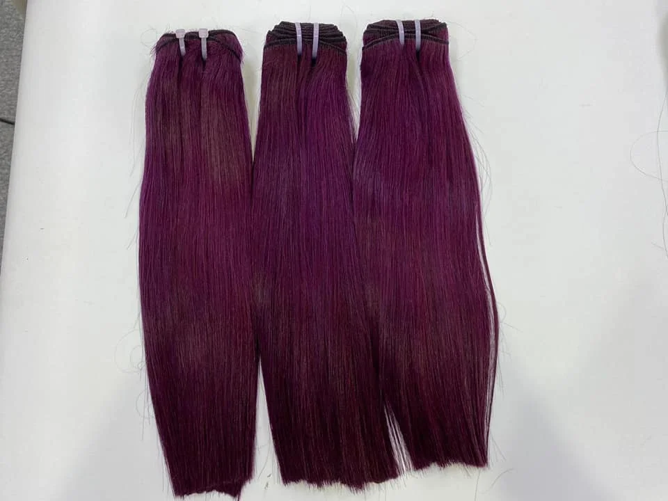Top sale 100% Human Hair Color hair Silky Straight  Weft Hair made in Vietnam