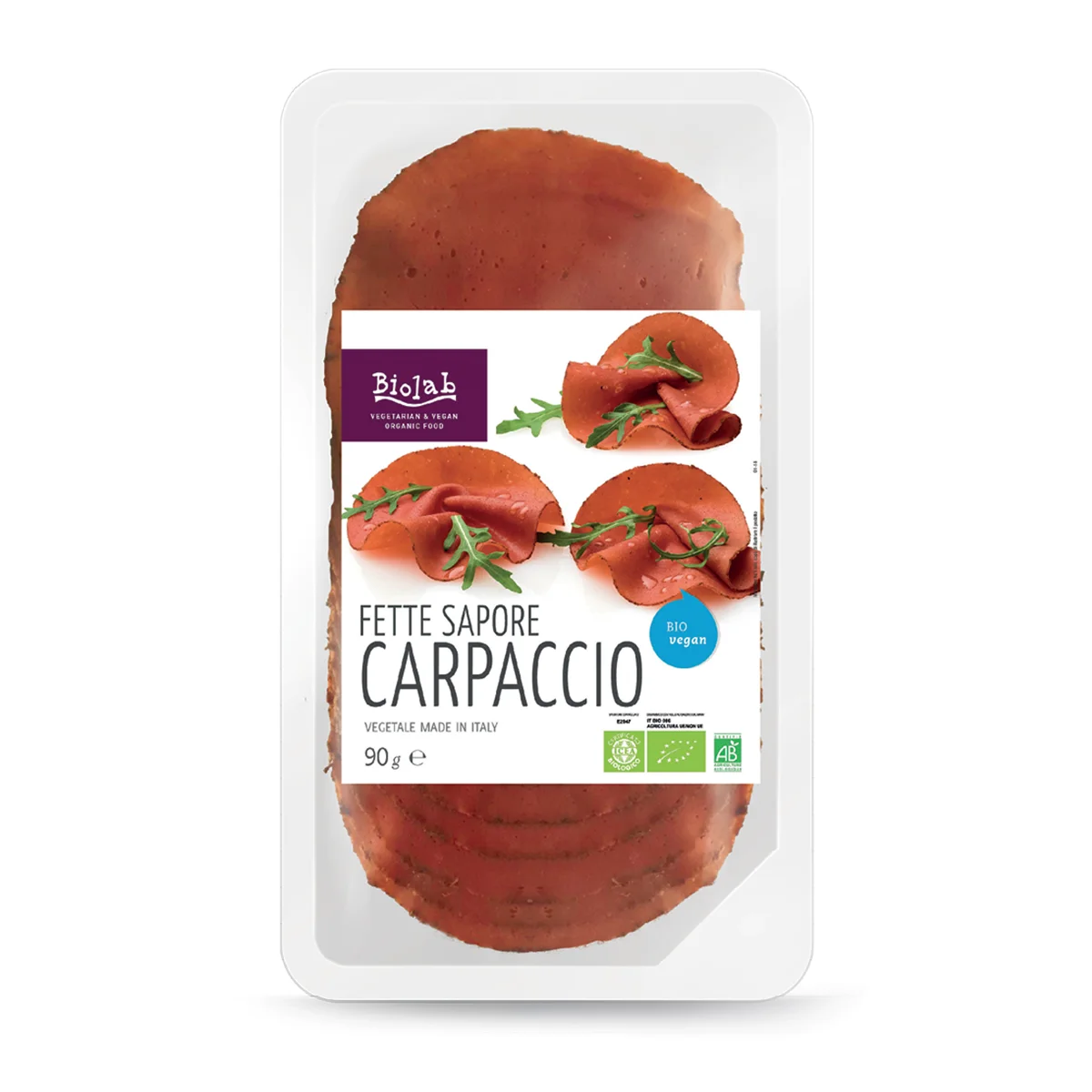 
VEG-CARPACCIO, Biolab vegan deli slices, organic made in Italy, 90 grams 