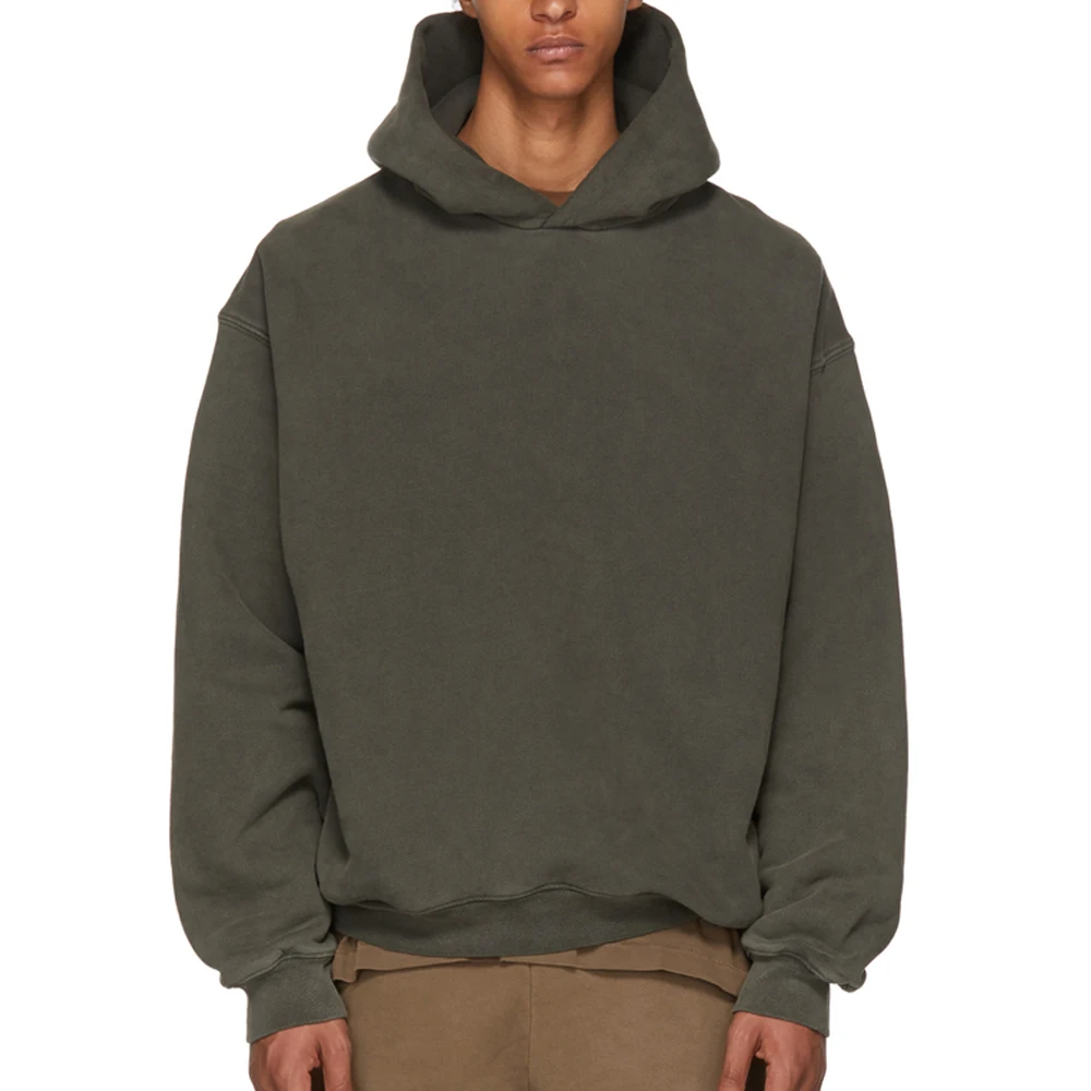 costomized 500 gsm hoodie 100% cotton thick oversize drop shouder mens blank hoodies bulk pullover hooded sweatshirt