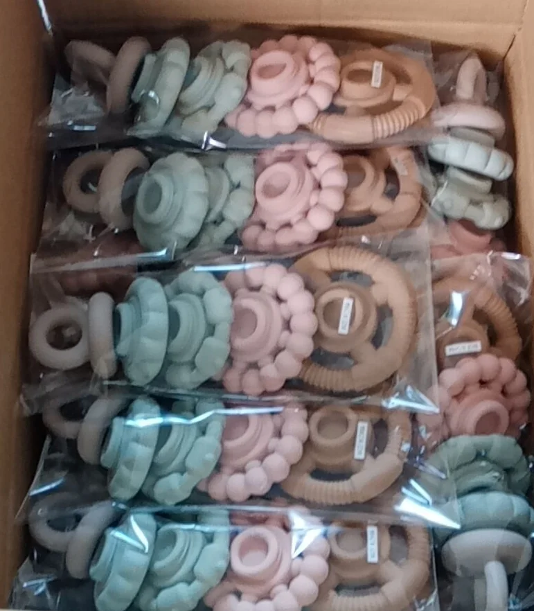 BPA Free Silicone Baby Teether, Kids-friendly Stacker Tower Design, Food Grade Material Approved