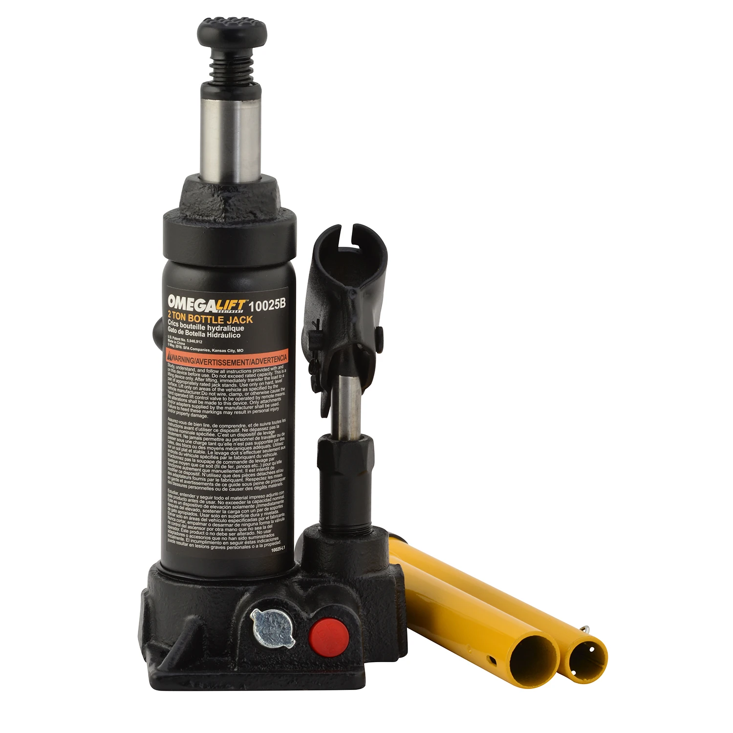 10025B Omega Lift 2 Ton Hydraulic Bottle Jack
