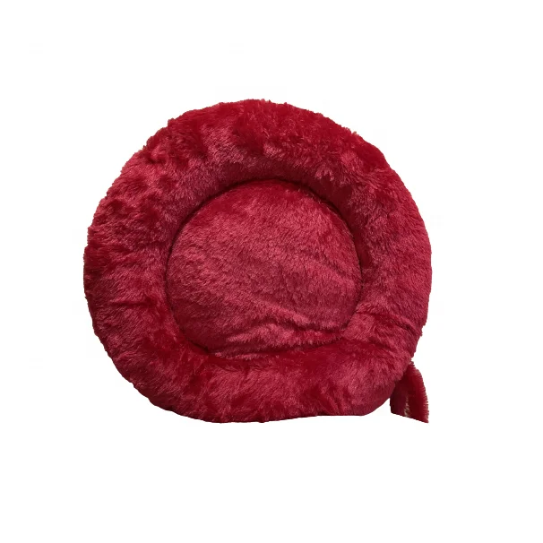 wholesale washable luxury large cat pet dog bed Long Faux Fur Pet bed Comfortable waterproof Plush Donut round Dog bed