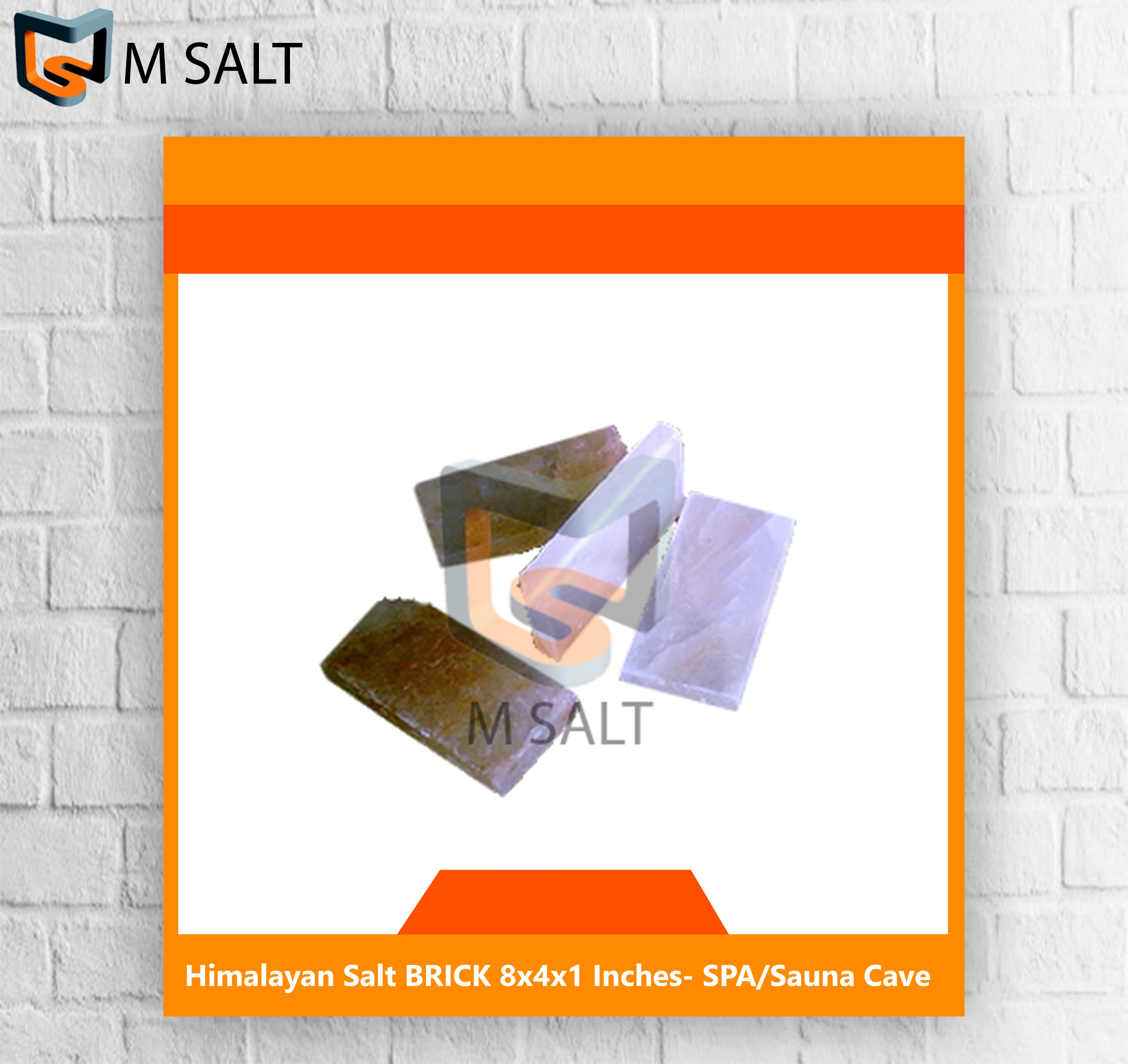 
Himalayan Salt BRICK 8x4x1 Inches- SPA/Sauna Cave 