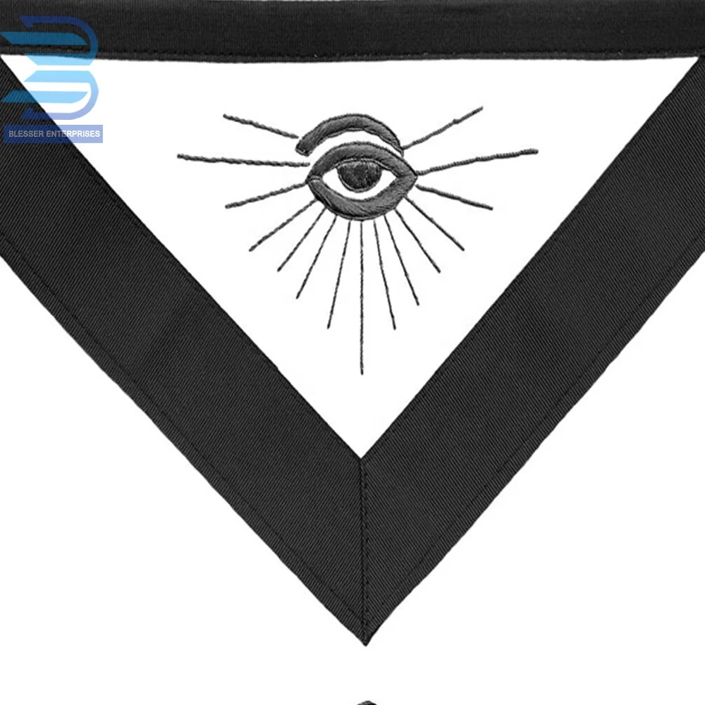 Best Freemasonry Items Masonic Regalia Master Mason Funeral Black Apron With Black Machine Embroidery