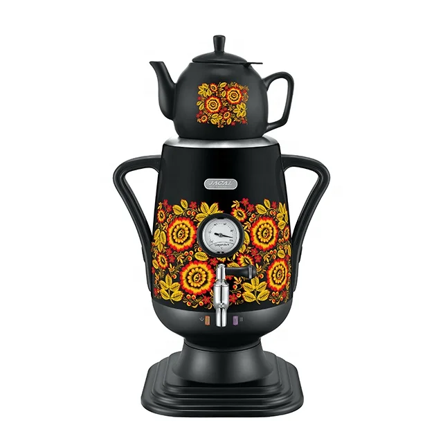 JACAL 3.2L русский самовар с керамическим чайником и цветочной наклейкой