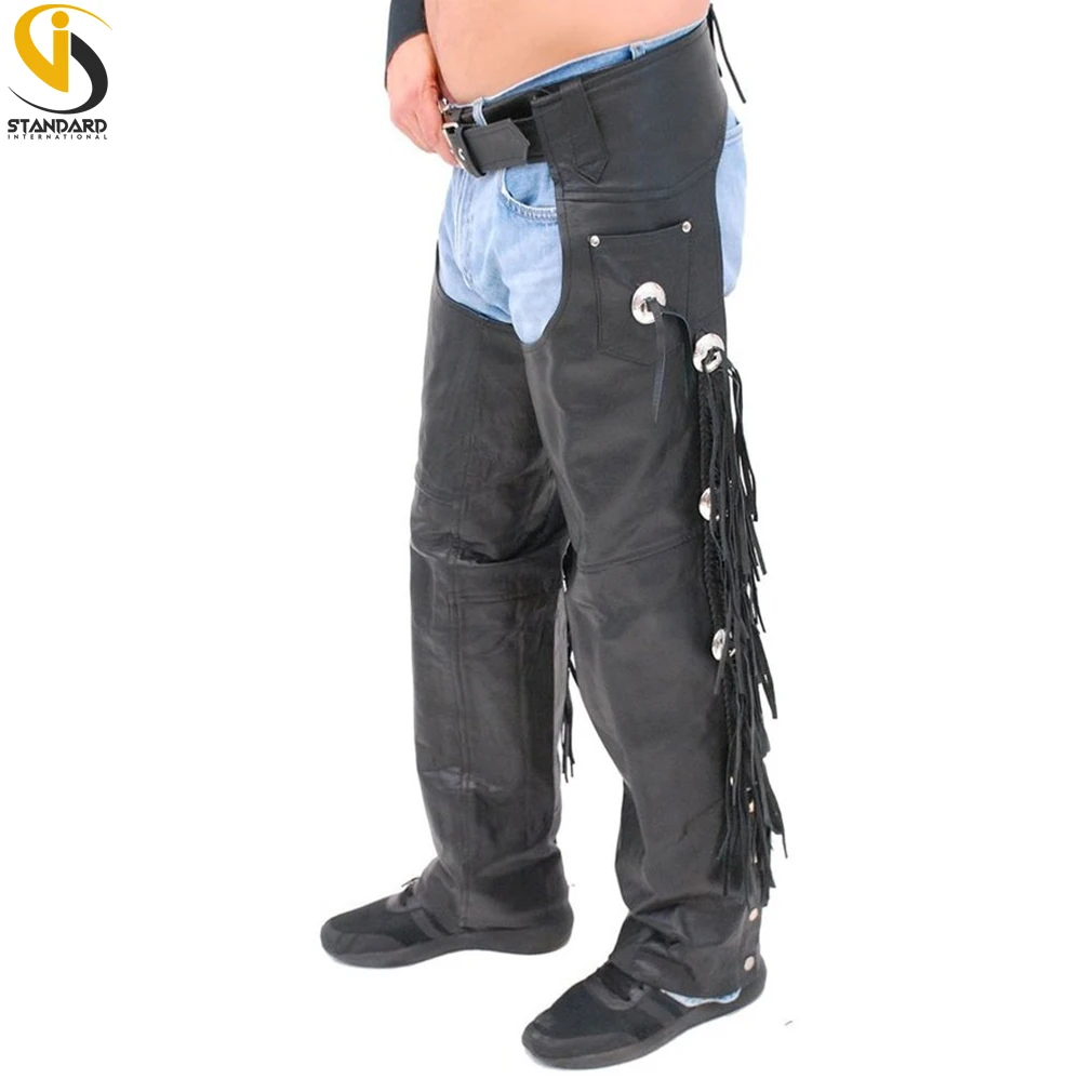 Classic style Horse Riding Top Quality Stylish Leather chaps with Low Rise Double Buckle Chaps